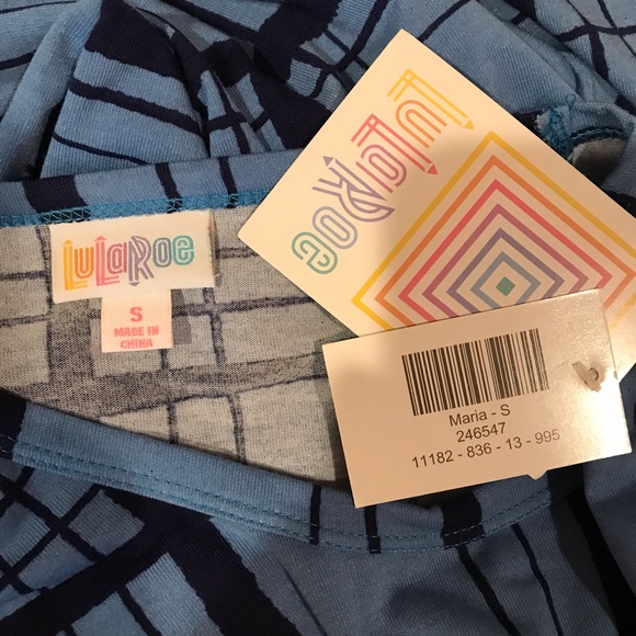 Summer Maxi Dress NEW Size Small Blue Dark Blue Striped Short Sleeve LuLaRoe - Picture 4 of 10